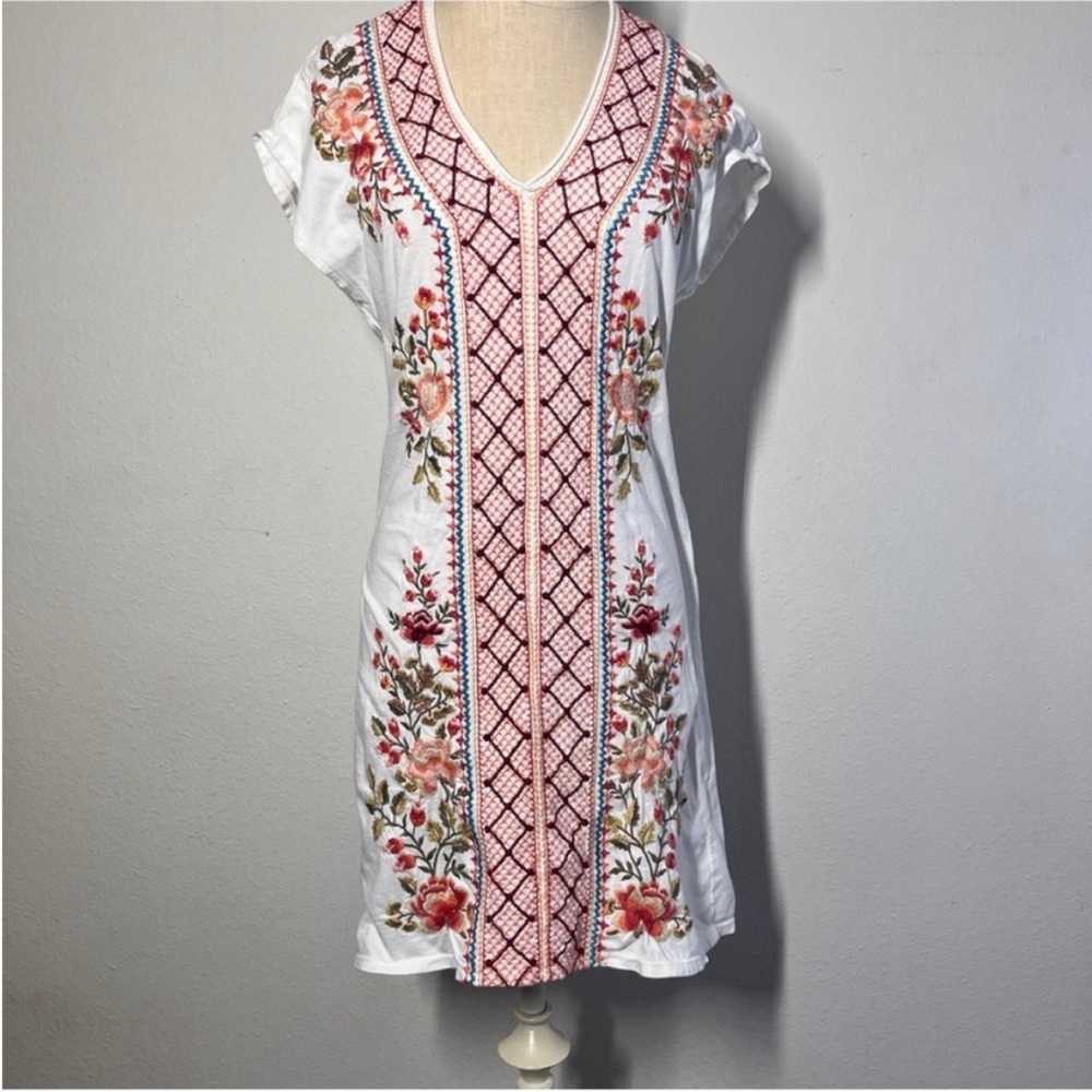 Johnny Was Floral Embroidered Tunic dress